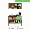 Ver imagem 5 de Cozinha Compacta Modulada 2 Peças 6 Portas 2 Gavetas Bella Branco/Cinamomo/Off White