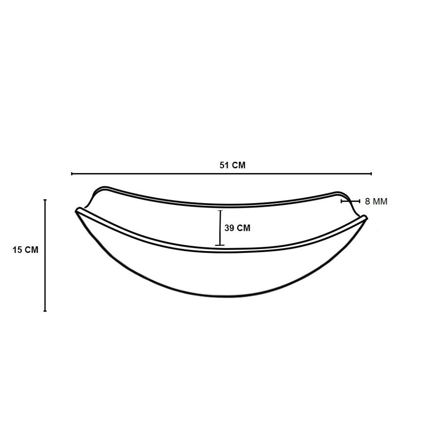 Cuba de Vidro para Lavatório Oval Chanfrada 51cm - 3