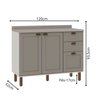Gabinete para Banheiro 100% Mdf 2 Portas 3 Gavetas Modelo Americano Provençal Iluminata - 3