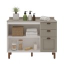 Ver imagem 5 de Gabinete para Banheiro 100% MDF 2 Portas 3 Gavetas Modelo Americano Provençal Iluminata Cinza/Branco