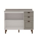 Ver imagem 4 de Gabinete para Banheiro 100% MDF 2 Portas 3 Gavetas Modelo Americano Provençal Iluminata Cinza/Branco