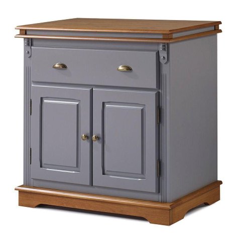 Buffet Balcão Manchester 2 Portas 1 Gaveta MDF 90cm Cinza