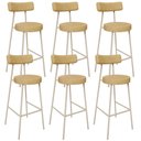 Ver imagem 1 de Kit 06 Banquetas Alta Bar Cozinha Sala de Jantar Aço Milão Arena L02 Couríssimo Fendi - Lyam