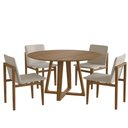Ver imagem 2 de Conjunto Mesa Redonda com 4 Cadeiras Madeira Maciça Tampo Laminado Sala de Jantar 120x120 Noruega Yescasa