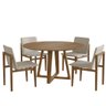 Conjunto Mesa Redonda com 4 Cadeiras Madeira Maciça Tampo Laminado Sala de Jantar 120x120 Noruega Yescasa - 2
