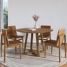 Conjunto Mesa Redonda com 4 Cadeiras Madeira Maciça Tampo Laminado Sala de Jantar Noruega - 1