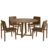 Conjunto Mesa Redonda com 4 Cadeiras Madeira Maciça Tampo Laminado Sala de Jantar Noruega - 2