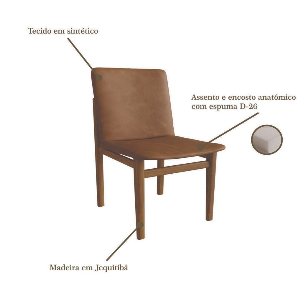 Conjunto Mesa Redonda com 4 Cadeiras Madeira Maciça Tampo Laminado Sala de Jantar Noruega - 5