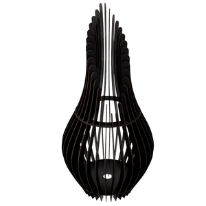 Abajur Grande de Chão ANDROMEDA MDF Luminária -:Preto/70x25cm
