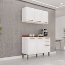 Ver imagem 1 de Cozinha Compacta Modulada 2 Peças 6 Portas 2 Gavetas Bella Branco