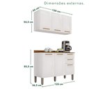 Ver imagem 3 de Cozinha Compacta Modulada 2 Peças 6 Portas 2 Gavetas Bella Branco