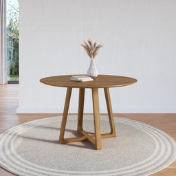 Mesa Redonda 4 Lugares Tampo Chanfrado Laminado 120x120cm Noruega Yescasa - 2