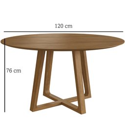 Mesa Redonda 4 Lugares Tampo Chanfrado Laminado 120x120cm Noruega Yescasa - 6
