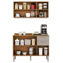 Ver imagem 4 de Cozinha Compacta Modulada 2 Peças 6 Portas 2 Gavetas Bella Branco/Cinamomo/Off White