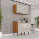 Ver imagem 1 de Cozinha Compacta Modulada 2 Peças 6 Portas 2 Gavetas Bella Branco/Cinamomo/Off White