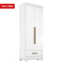 Ver imagem 4 de Guarda Roupa 100% MDF 2 Portas 1 Gaveta Smart Plus Espresso Móveis Branco