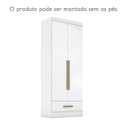 Ver imagem 6 de Guarda Roupa 100% MDF 2 Portas 1 Gaveta Smart Plus Espresso Móveis Branco