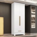 Ver imagem 1 de Guarda Roupa 100% MDF 2 Portas 1 Gaveta Smart Plus Espresso Móveis Branco