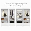 Ver imagem 7 de Guarda Roupa 100% MDF 2 Portas 1 Gaveta Smart Plus Espresso Móveis Branco