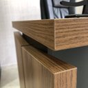 Ver imagem 7 de Escrivaninha Mesa Escritório 1250 Tamburato 100% MDF 125,3cm Nogal e Preto Marrom Artany