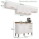 Ver imagem 3 de Cozinha Compacta Modulada 4 Peças 8 Portas 2 Gavetas Bella Branco