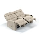 Ver imagem 2 de Sofá 2 Lugares Reclinável Elétrico Massageador em Suede Cor Bege Linha Cinema