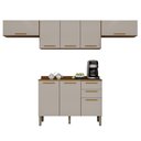 Ver imagem 2 de Cozinha Compacta Modulada 4 Peças 8 Portas 2 Gavetas Bella Branco/Cinamomo/Off White