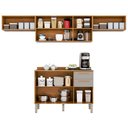 Ver imagem 4 de Cozinha Compacta Modulada 4 Peças 8 Portas 2 Gavetas Bella Branco/Cinamomo/Off White