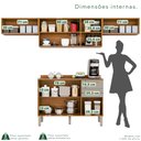 Ver imagem 5 de Cozinha Compacta Modulada 4 Peças 8 Portas 2 Gavetas Bella Branco/Cinamomo/Off White