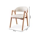 Ver imagem 4 de Conjunto Mesa de Jantar Redonda 90cm com 2 Cadeiras Estofadas Bege Marrom Yescasa