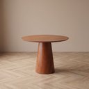 Ver imagem 6 de Conjunto Mesa de Jantar Redonda 90cm com 2 Cadeiras Estofadas Bege Marrom Yescasa
