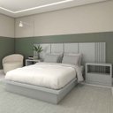 Ver imagem 1 de Cama Casal 1,48m Cabeceira e 2 Mesas Laterais Mdf sob Medida Cor:prata