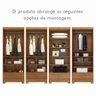Guarda Roupa 100% MDF 2 Portas 1 Gaveta Smart Plus Espresso Móveis - 7