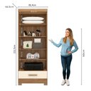 Ver imagem 3 de Guarda Roupa 100% MDF 2 Portas 1 Gaveta Smart Plus Espresso Móveis Bege/Cinamomo/Offwhite