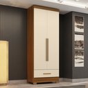 Ver imagem 1 de Guarda Roupa 100% MDF 2 Portas 1 Gaveta Smart Plus Espresso Móveis Bege/Cinamomo/Offwhite