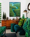 Ver imagem 1 de Quadro Canvas Floresta Rio Natureza 90x60cm Mold Preta