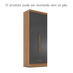 Guarda-roupa 2 Portas 1 Gaveta Smart Plus Espresso Móveis - 4