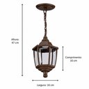 Ver imagem 4 de Kit 4 Luminárias Teto Pendente Bivolt 47cm E27 Marrom Dital Heritage Área Interno Externo Varanda