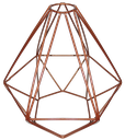 Ver imagem 1 de Cupula de Aramado Diamante Cobre para Pendente e Abajur G
