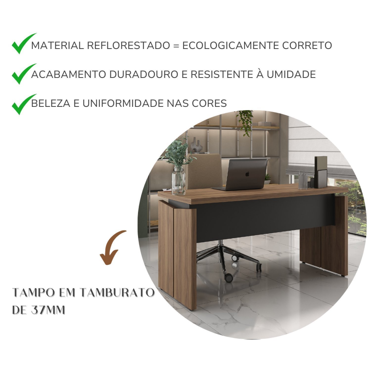 Mesa para Escritório 1450 Tamburato - 16