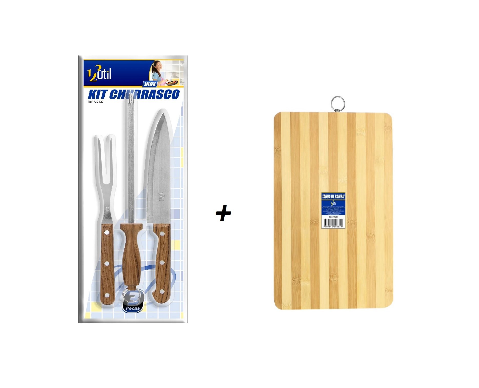 Kit Faca E Garfo Para Churrasco Em Inox Dynasty