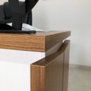 Ver mais imagens de Escrivaninha Mesa Escritório 1450 Tamburato 100% MDF 145,3cm Freijó e Branco Artany