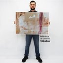 Ver imagem 2 de Quadro Decorativo em Canvas Abstrato Pincelada Moderna TaColado Borda Infinita 90 x 60cm