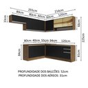 Ver imagem 4 de Armário de Cozinha Completa de Canto 469cm Rustic/Preto Glamy Madesa 01