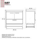 Ver imagem 3 de Gabinete para Banheiro Com Tampo de Granito 80cm Suez 