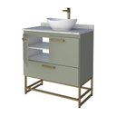 Ver imagem 2 de Gabinete para Banheiro Com Tampo de Granito 80cm Suez 