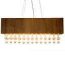 Ver imagem 3 de Lustre Pendente Retangular em Madeira Imbuia e Cristais Wood Iluminação Lustre Pendente Retangular M