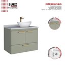 Ver imagem 6 de Gabinete para Banheiro Suspenso Com Tampo de Granito 80cm Suez