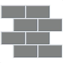 Pastilha Adesiva 3d Alto Relevo Decorativa Lorben Lavável Resinada Azulejo Cinza com Rejunte Branco - 1