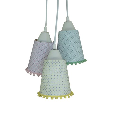 Lustre Pendente Pompom Candy Colors Infantil Arabescos